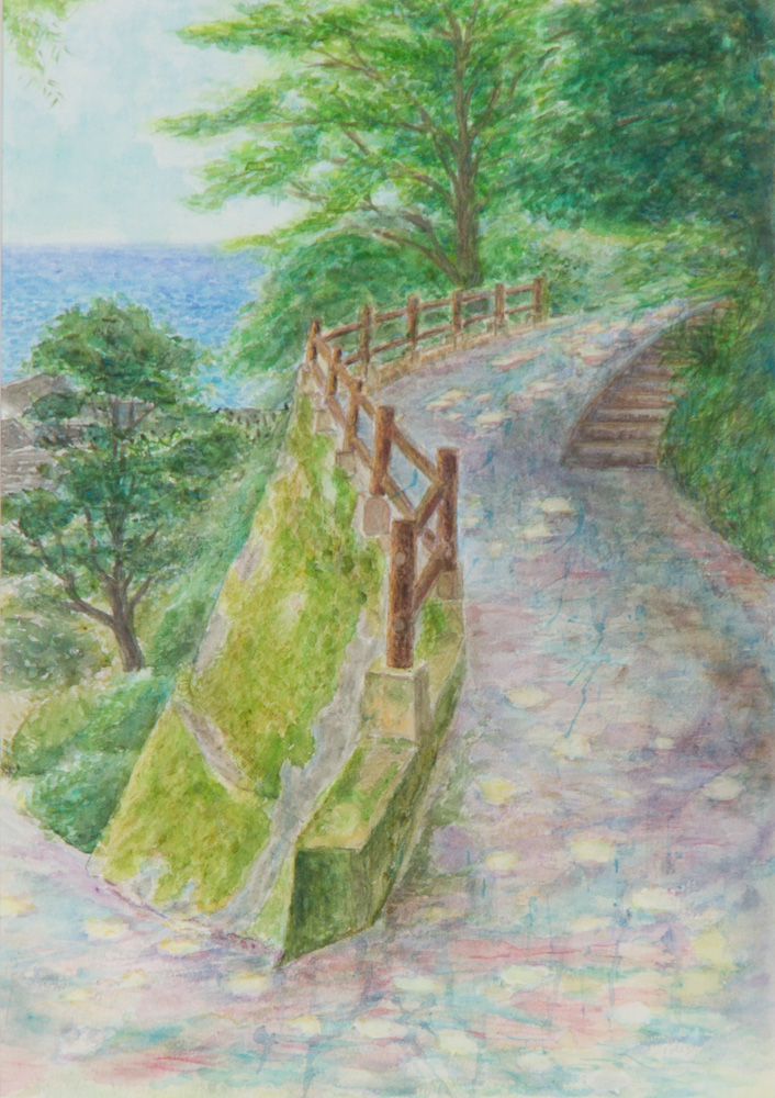 入口潔子「蒼い坂（阿尾城）」