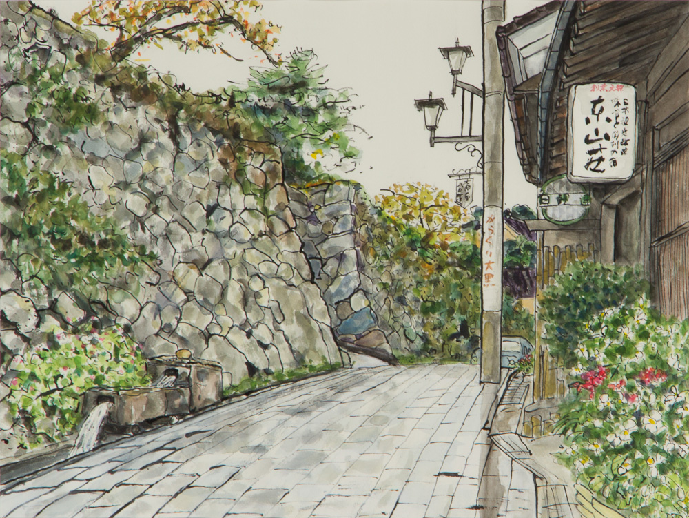 渡辺司「雨の日の八日町通り」