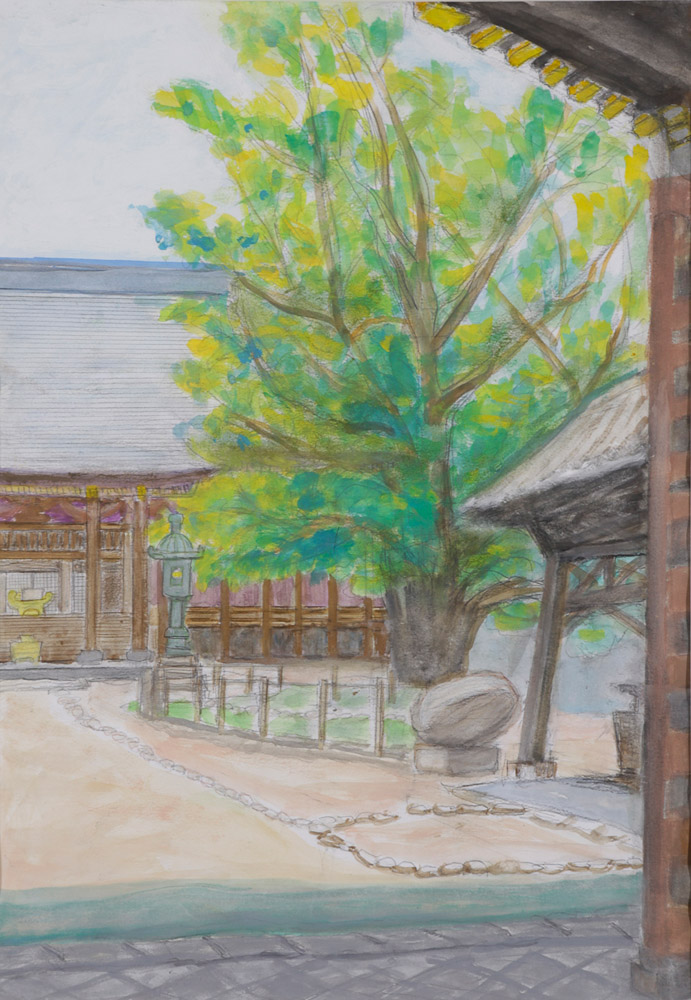 大嶋浩子　勝興寺山門から