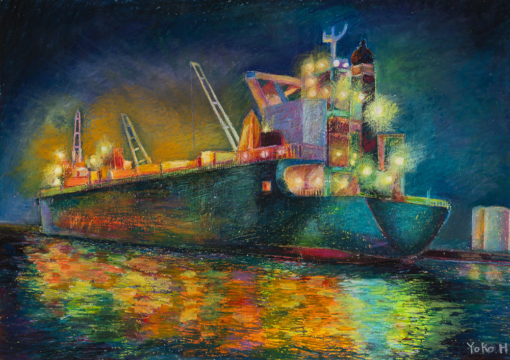 花出陽子　夜の貨物船
